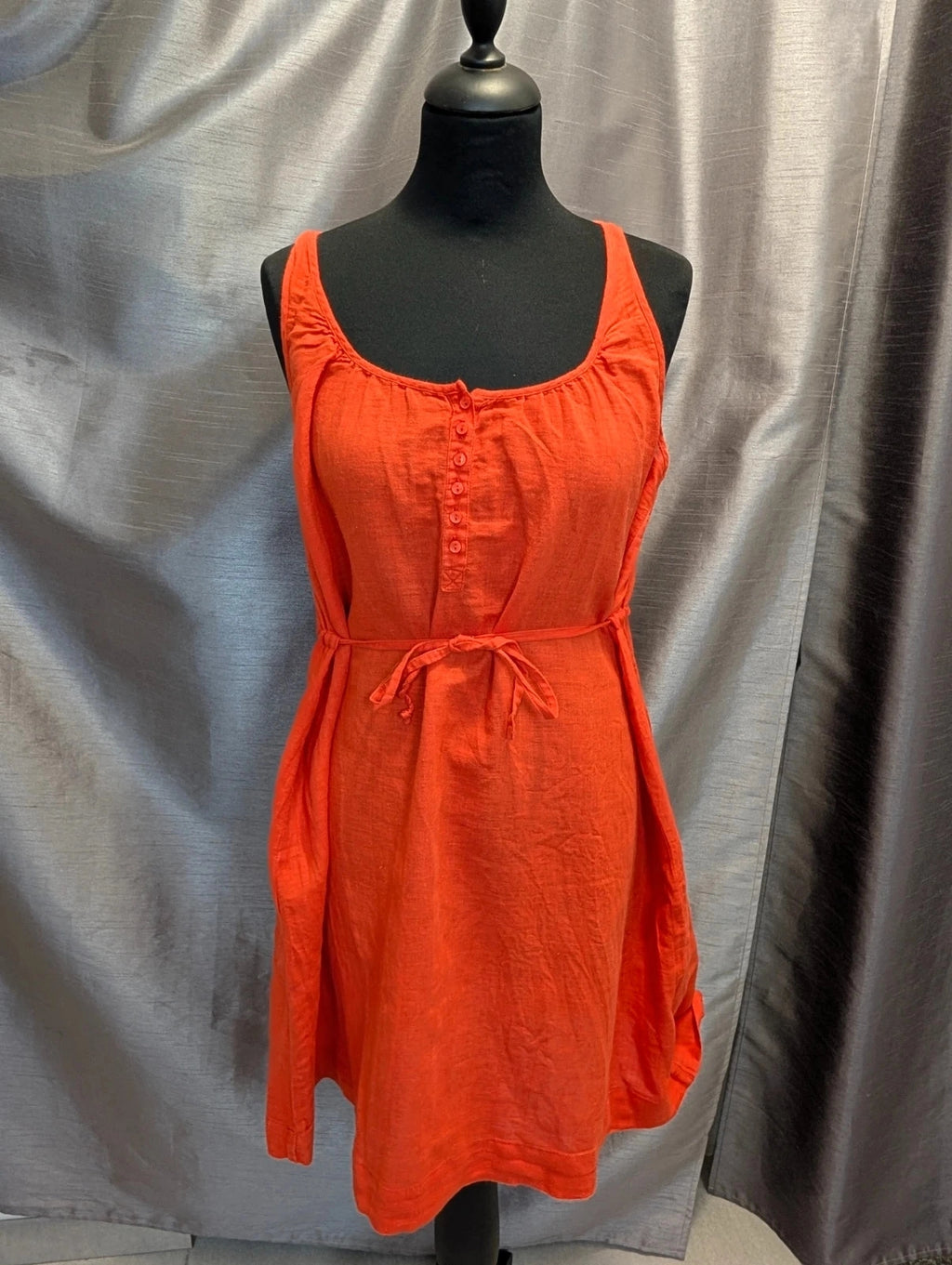 Robe Miss Helen lin-coton sanguine ceinture taille 38-40