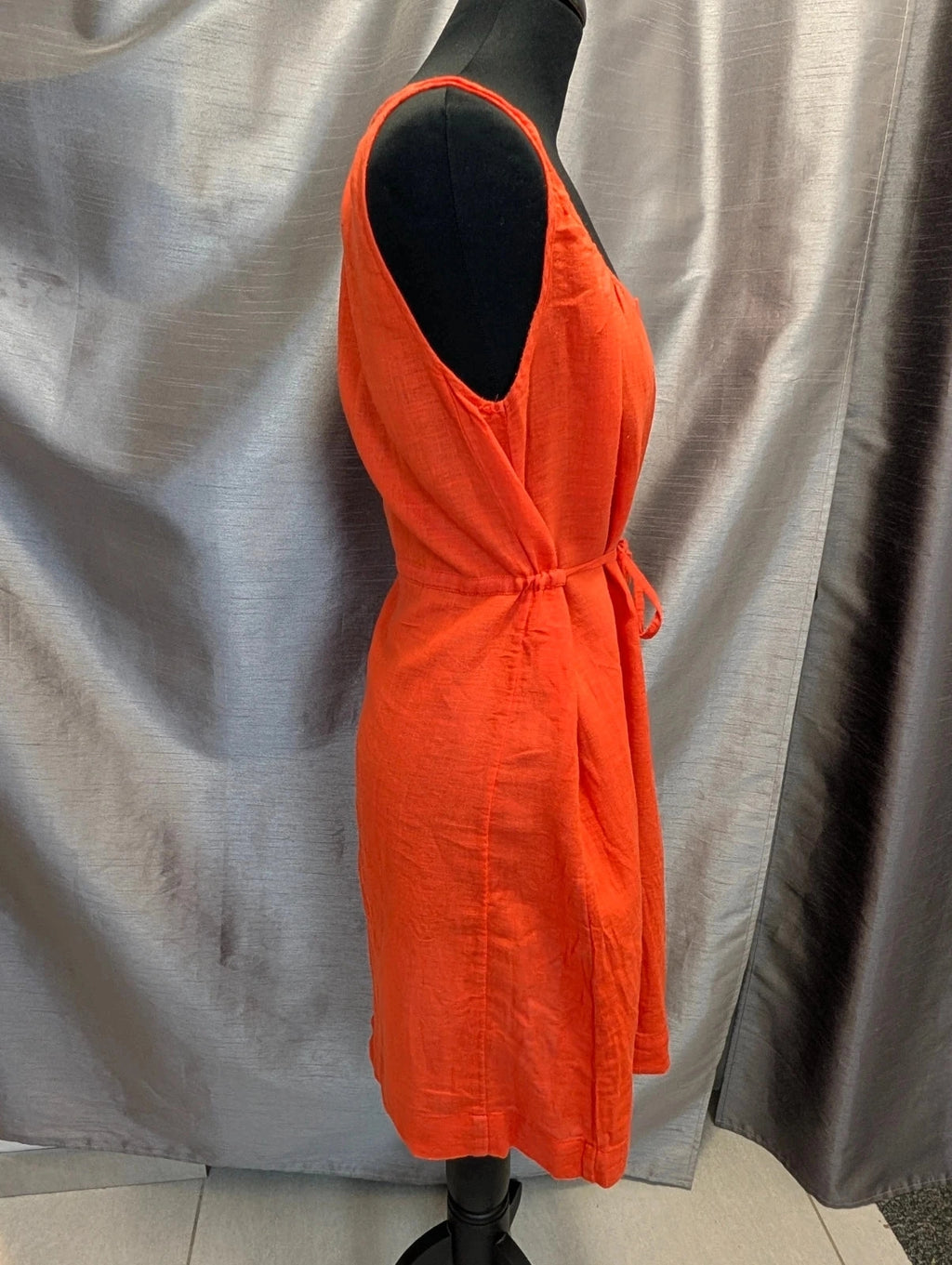 Robe Miss Helen lin-coton sanguine ceinture taille 38-40