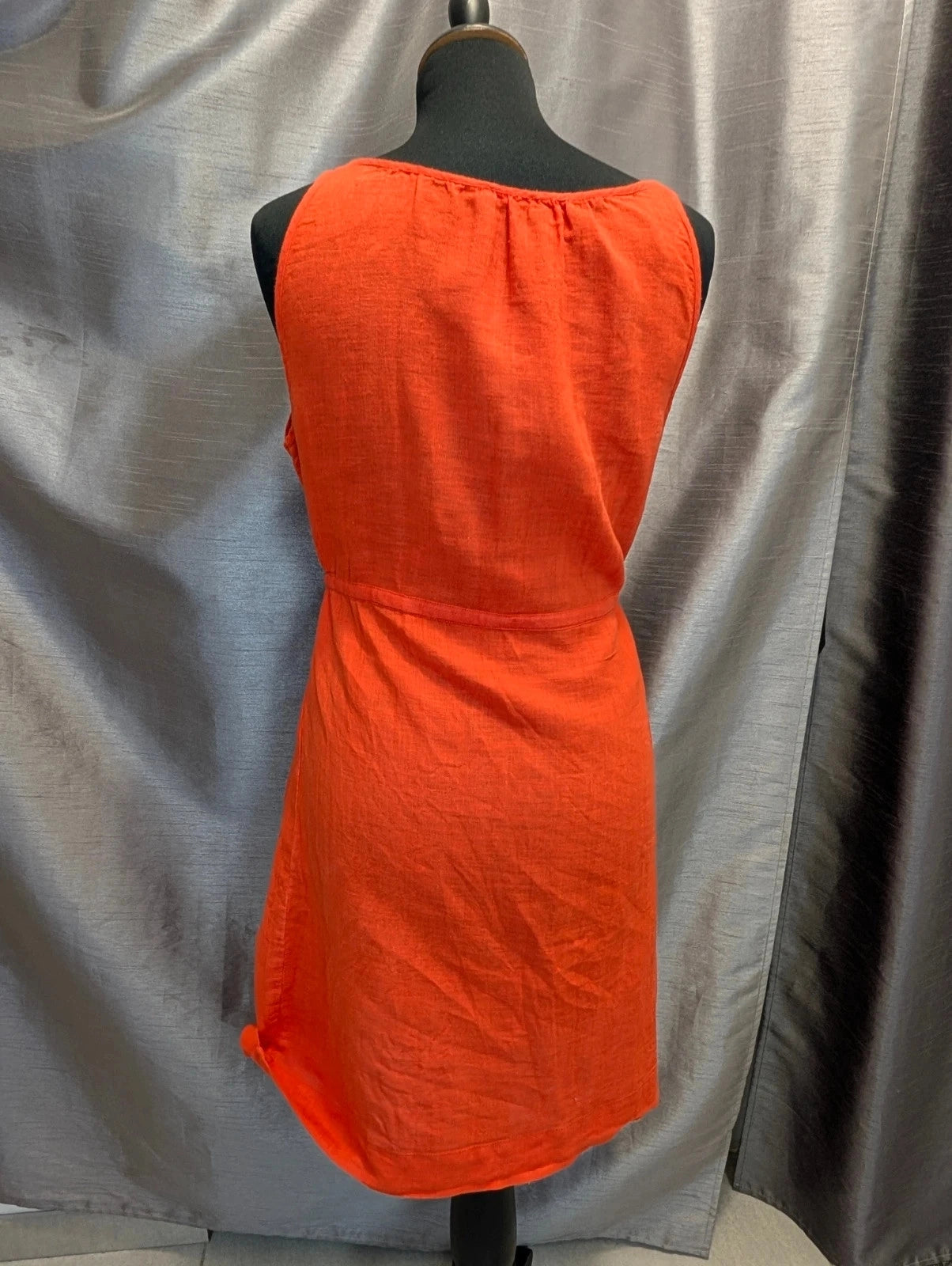 Robe Miss Helen lin-coton sanguine ceinture taille 38-40