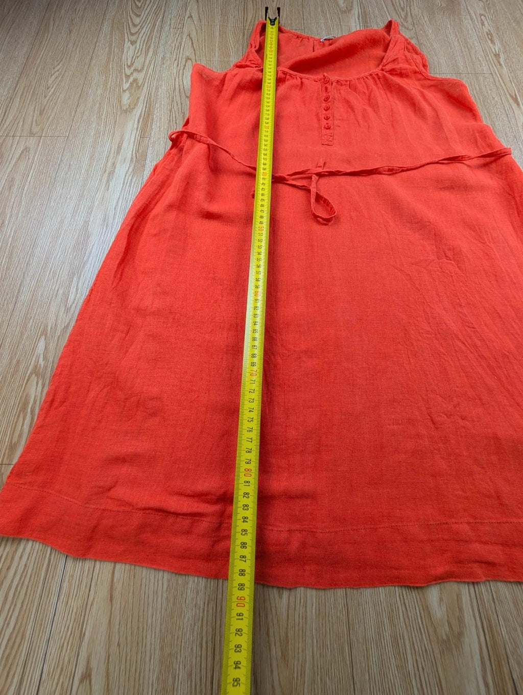 Robe Miss Helen lin-coton sanguine ceinture taille 38-40