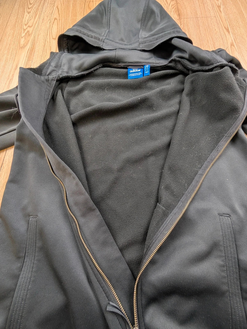 Veste Adidas Originals longue à capuche gris anthracite M