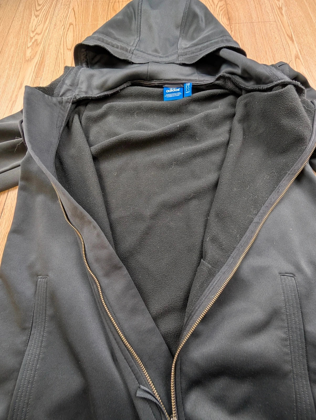 Veste Adidas Originals longue à capuche gris anthracite M