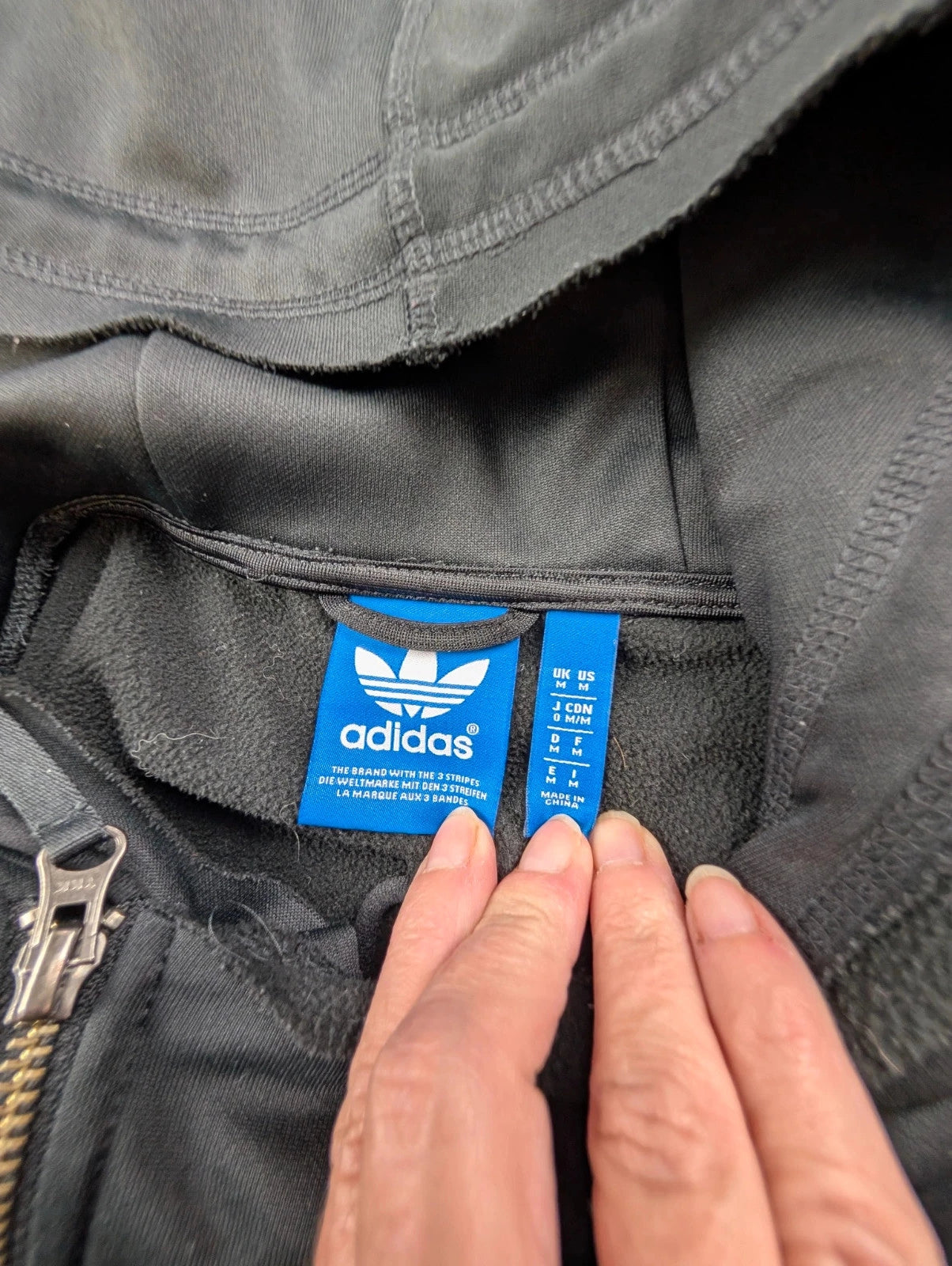 Veste Adidas Originals longue à capuche gris anthracite M