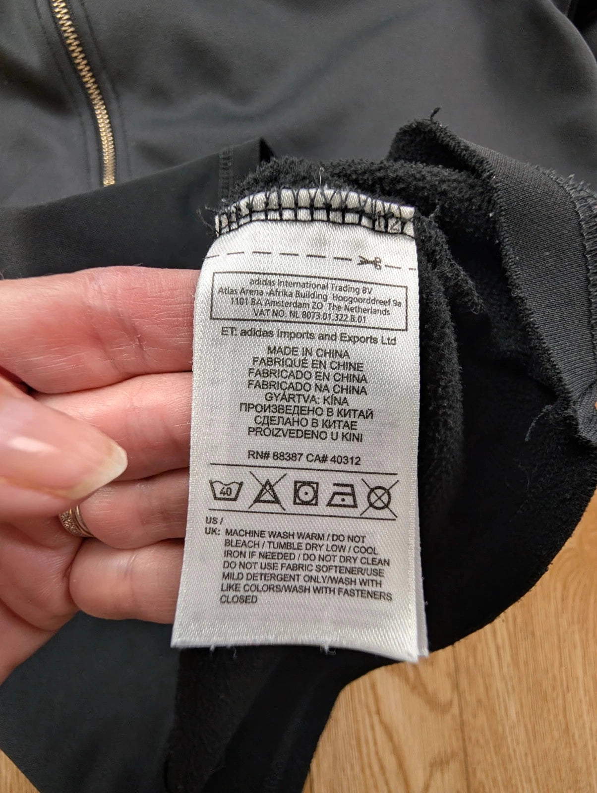 Veste Adidas Originals longue à capuche gris anthracite M