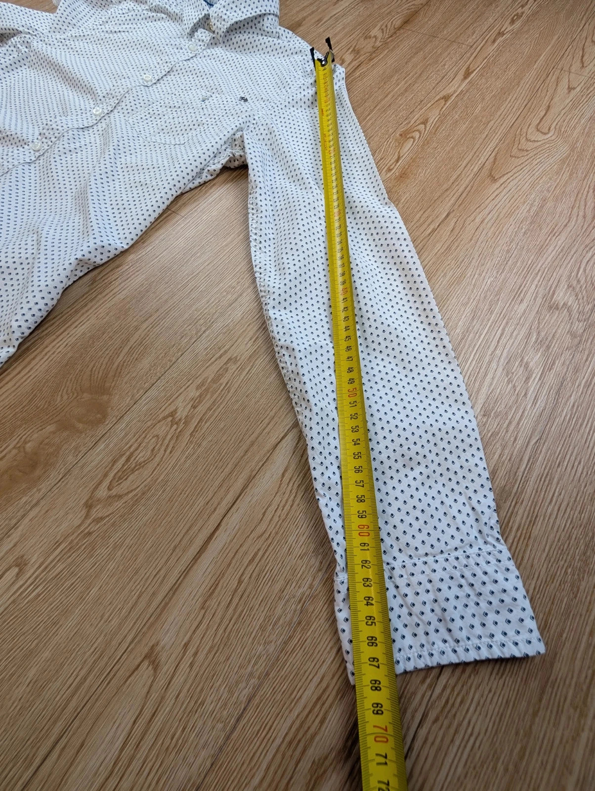Chemise Kaporal blanc micro imprimé bleu marine L