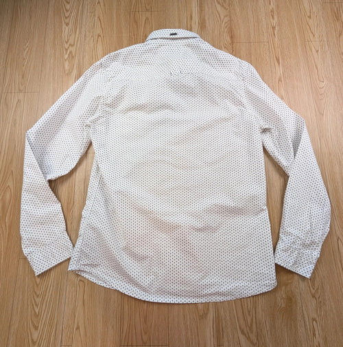Chemise Kaporal blanc micro imprimé bleu marine L