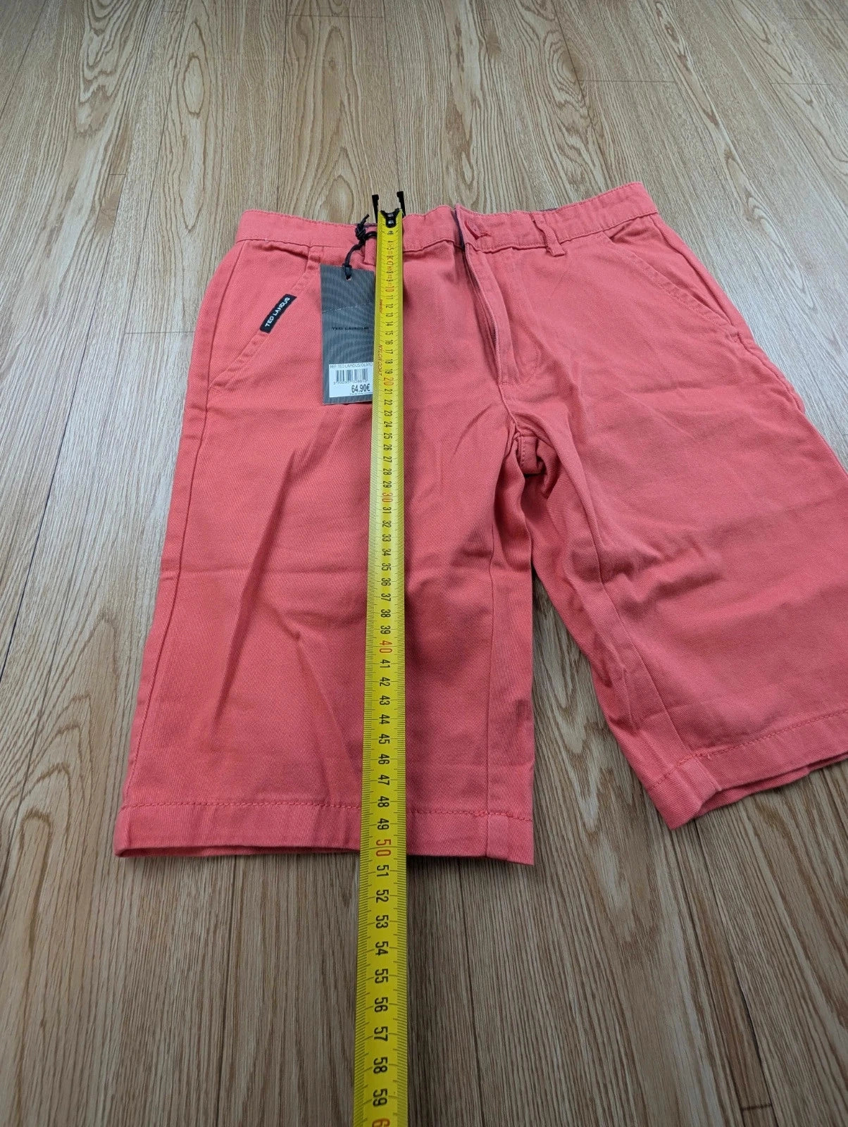 Bermuda Ted Lapidus Homme Corail Chino Coton Taille S Neuf