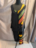 Ensemble Animale Jacques Ruc motifs artistiques noir multicolore M