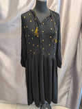 Robe Bakker Made with Love noire broderies étoiles dorées M