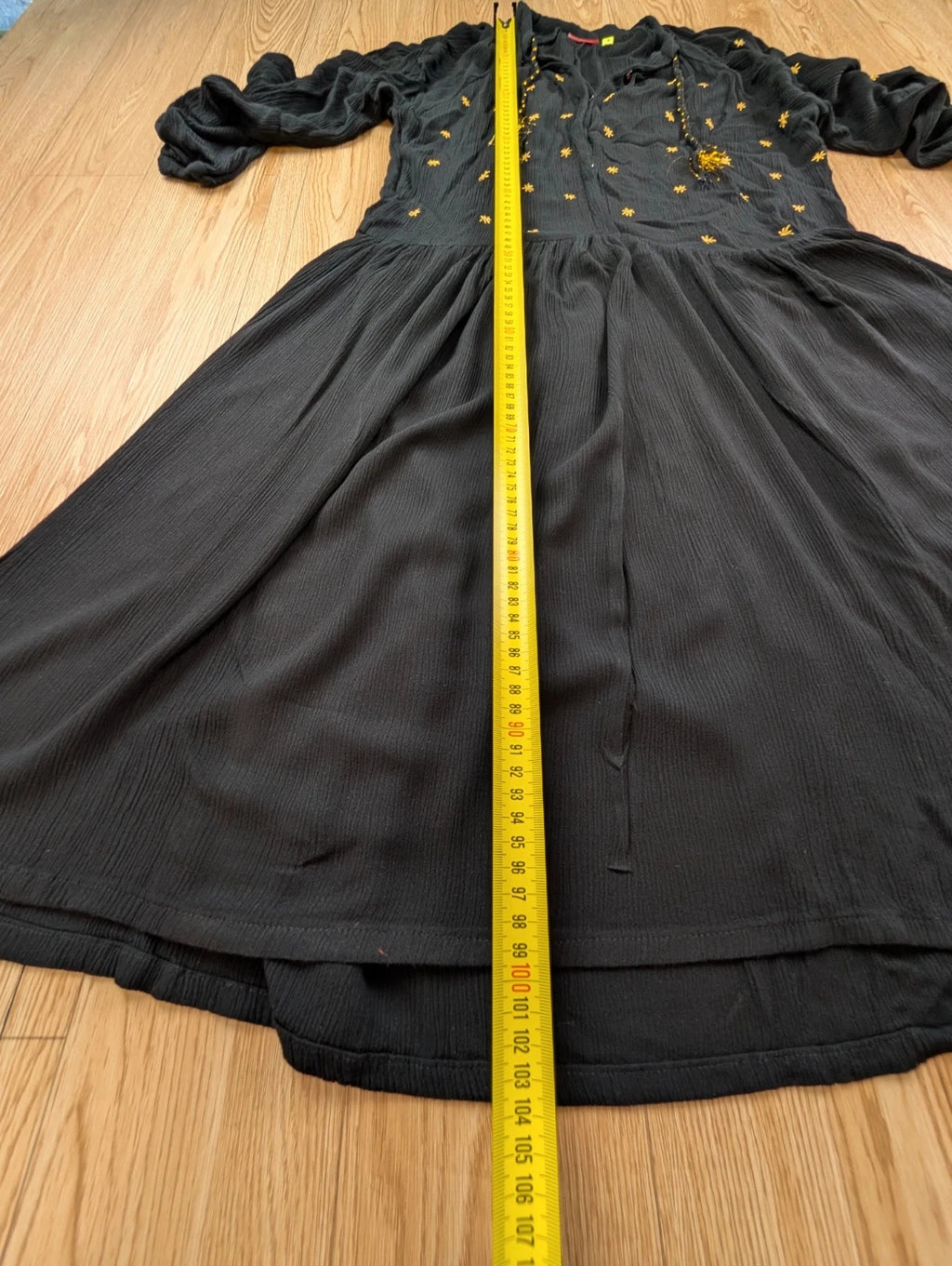 Robe Bakker Made with Love noire broderies étoiles dorées M