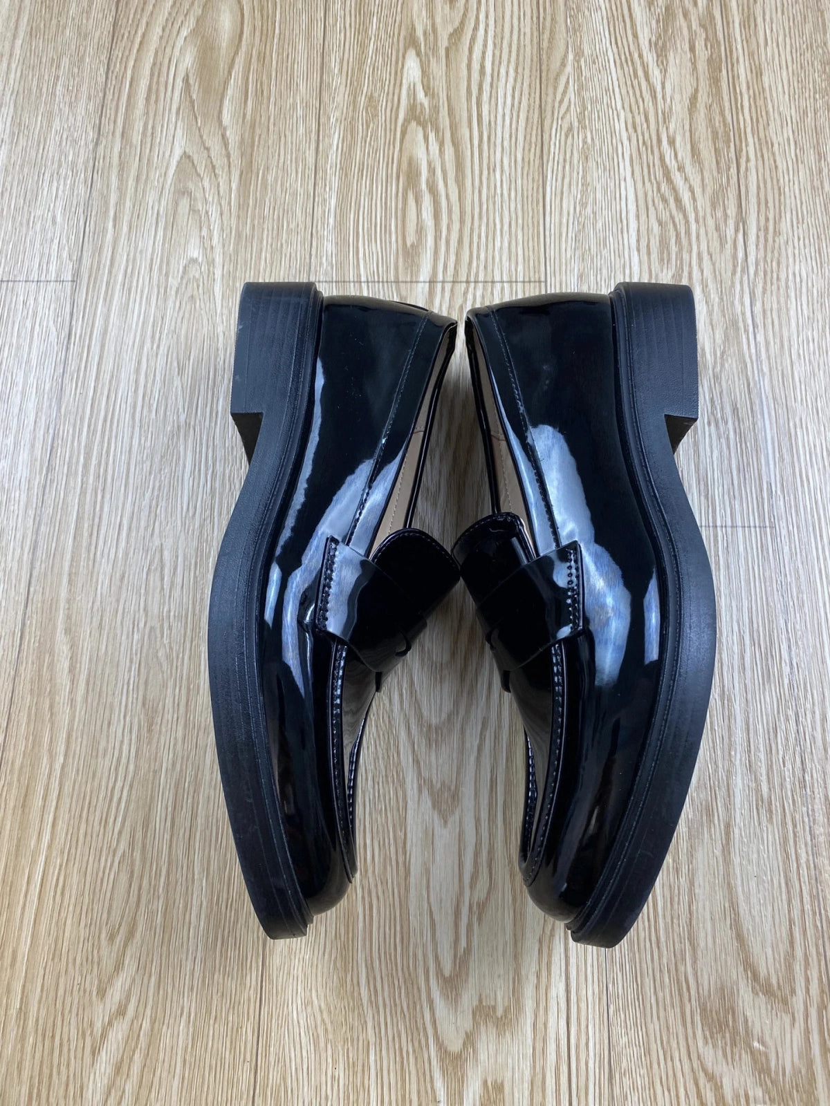 Mocassins Follow Me vernis noir plateforme chunky 38
