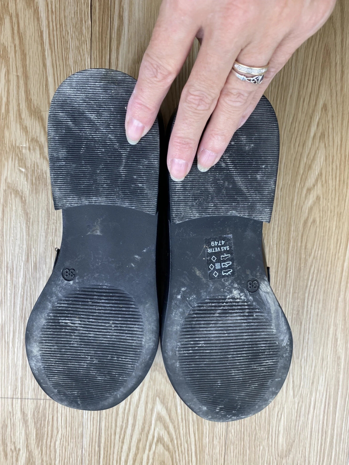 Mocassins Follow Me vernis noir plateforme chunky 38