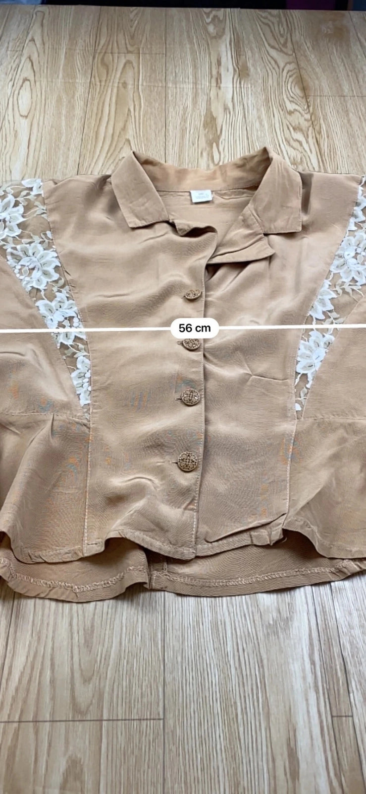 Ensemble Vintage Veste Peplum et Jupe Longue Dentelle Camel L