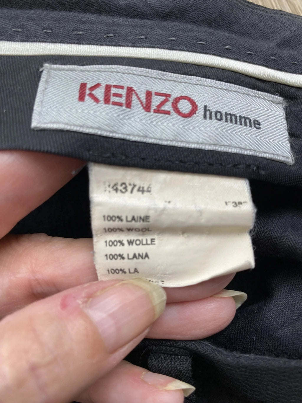 Pantalon Kenzo Homme Laine Gris Anthracite Coupe Droite 54