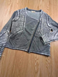 Veste American Vintage motif rayé gris chiné taille S