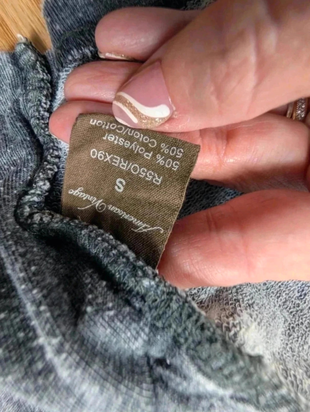 Veste American Vintage motif rayé gris chiné taille S