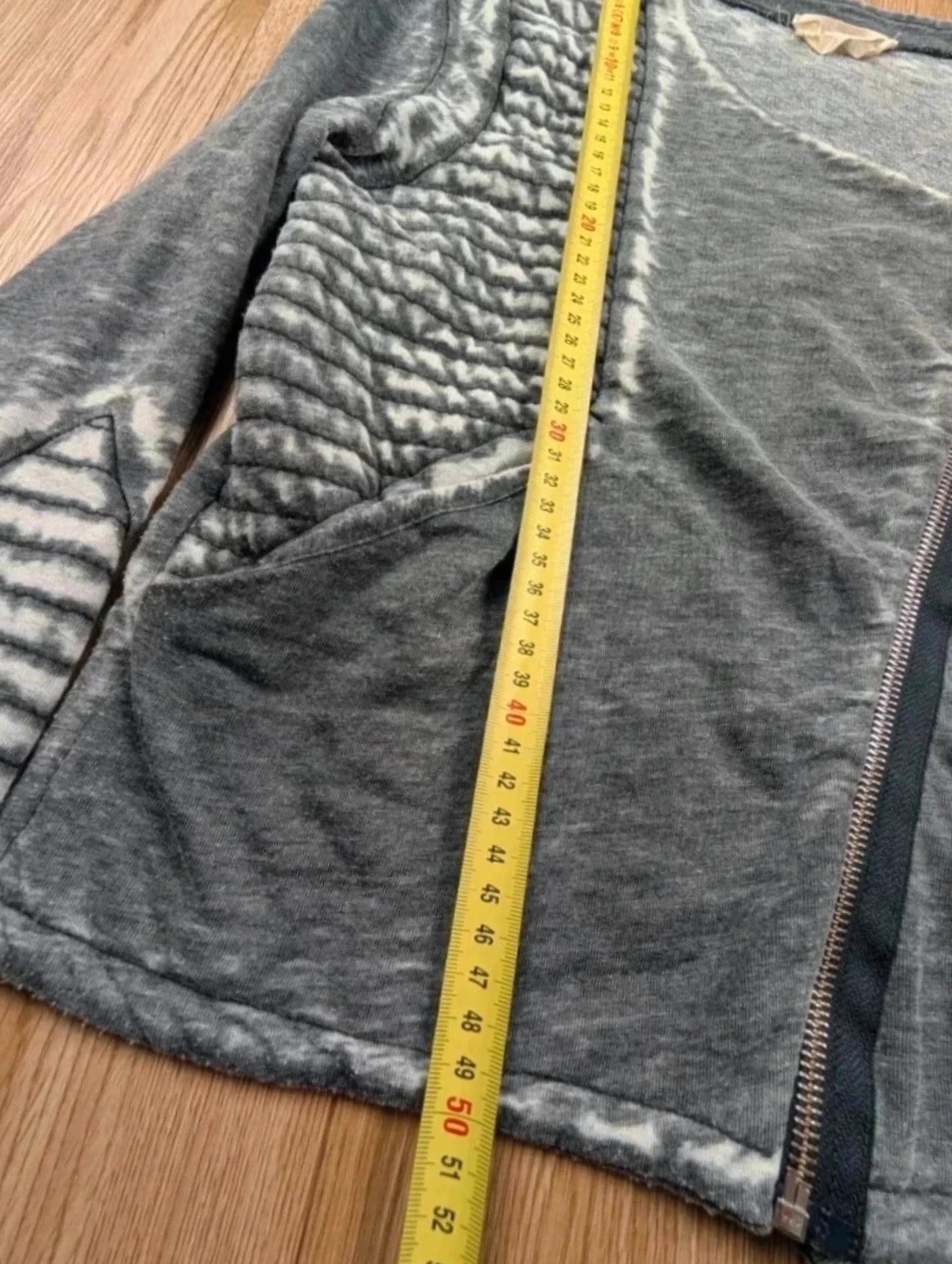 Veste American Vintage motif rayé gris chiné taille S
