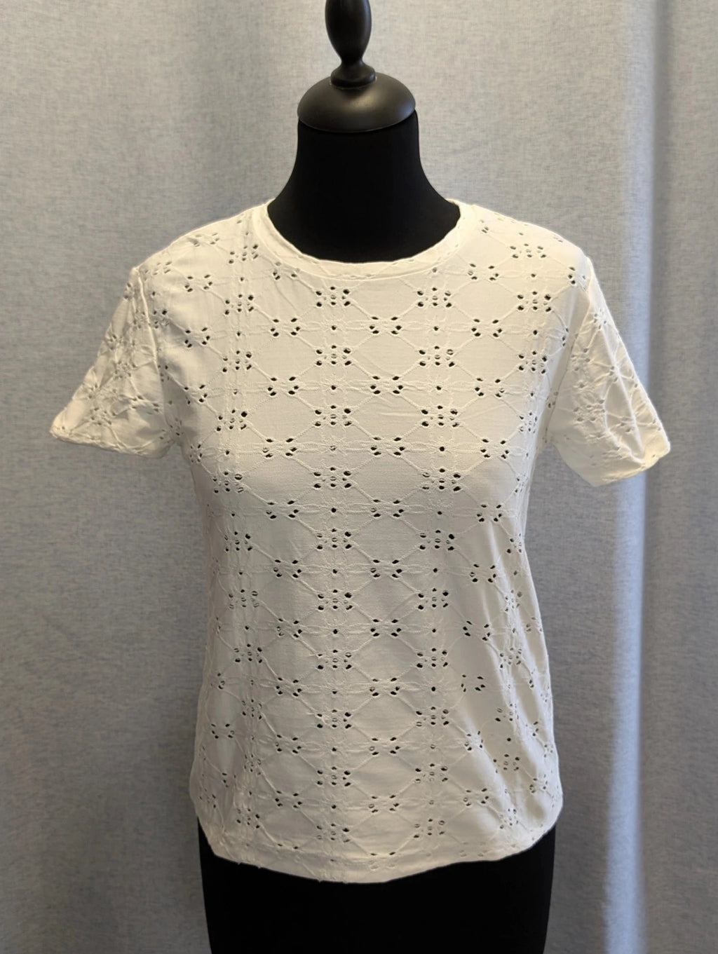 T-shirt Zara broderie anglaise blanc ajouré S