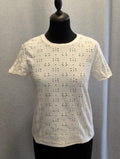 T-shirt Zara broderie anglaise blanc ajouré S
