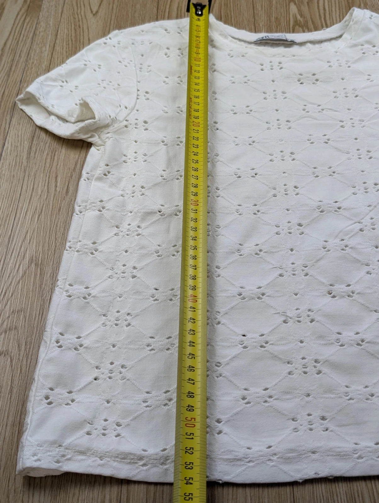 T-shirt Zara broderie anglaise blanc ajouré S