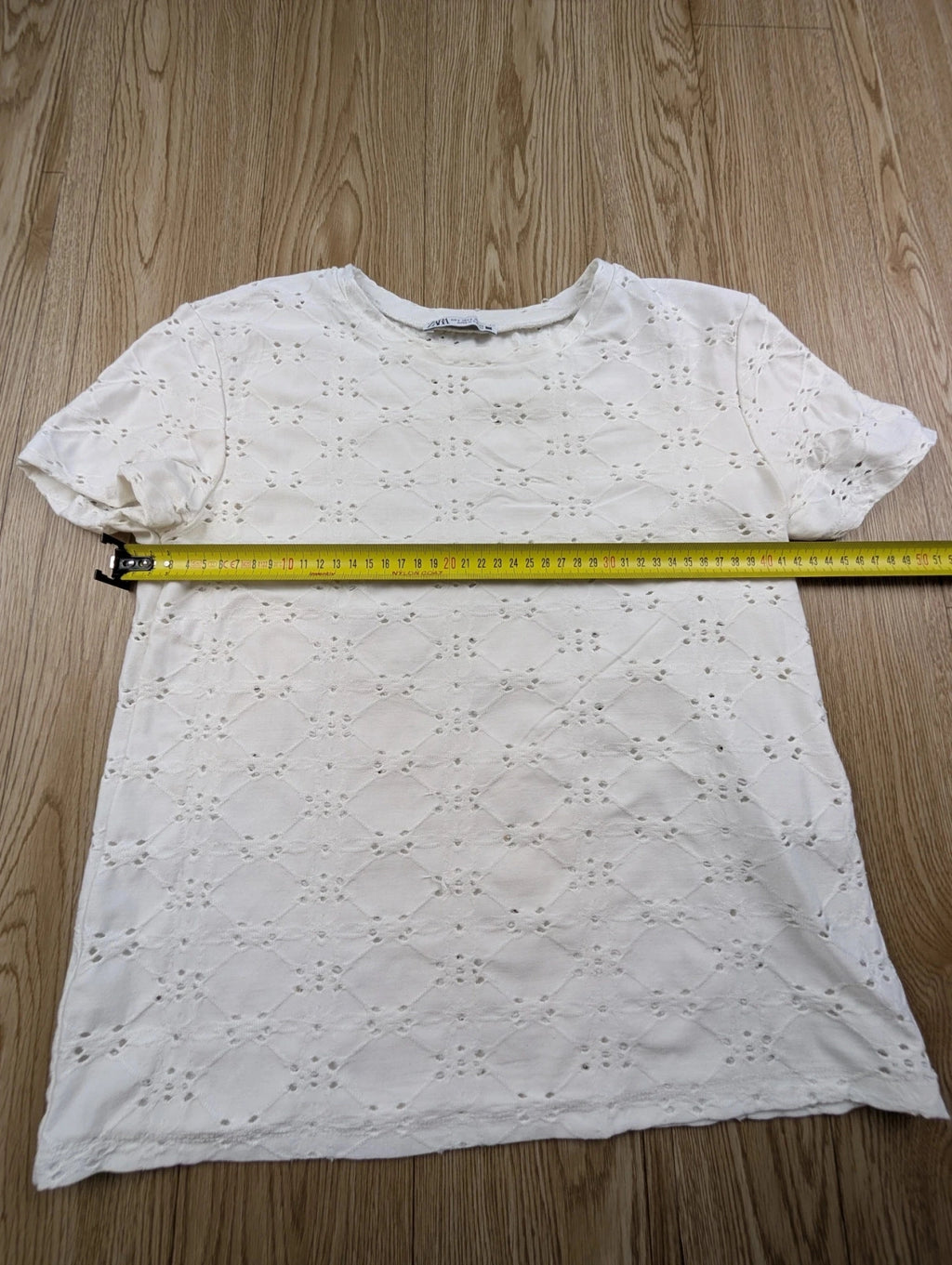 T-shirt Zara broderie anglaise blanc ajouré S