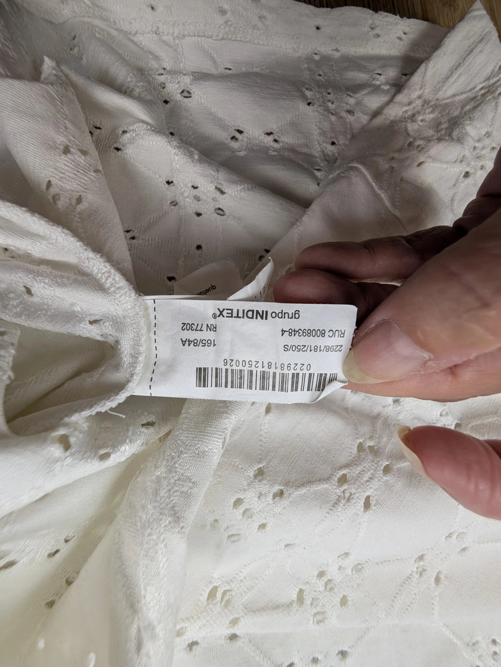 T-shirt Zara broderie anglaise blanc ajouré S