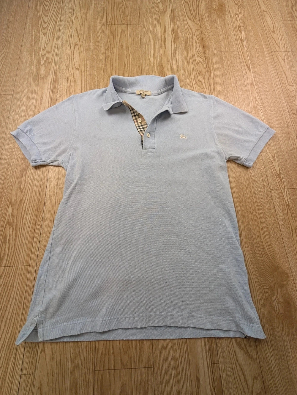 Polo Burberry London bleu ciel coupe slim fit 100% coton taille S