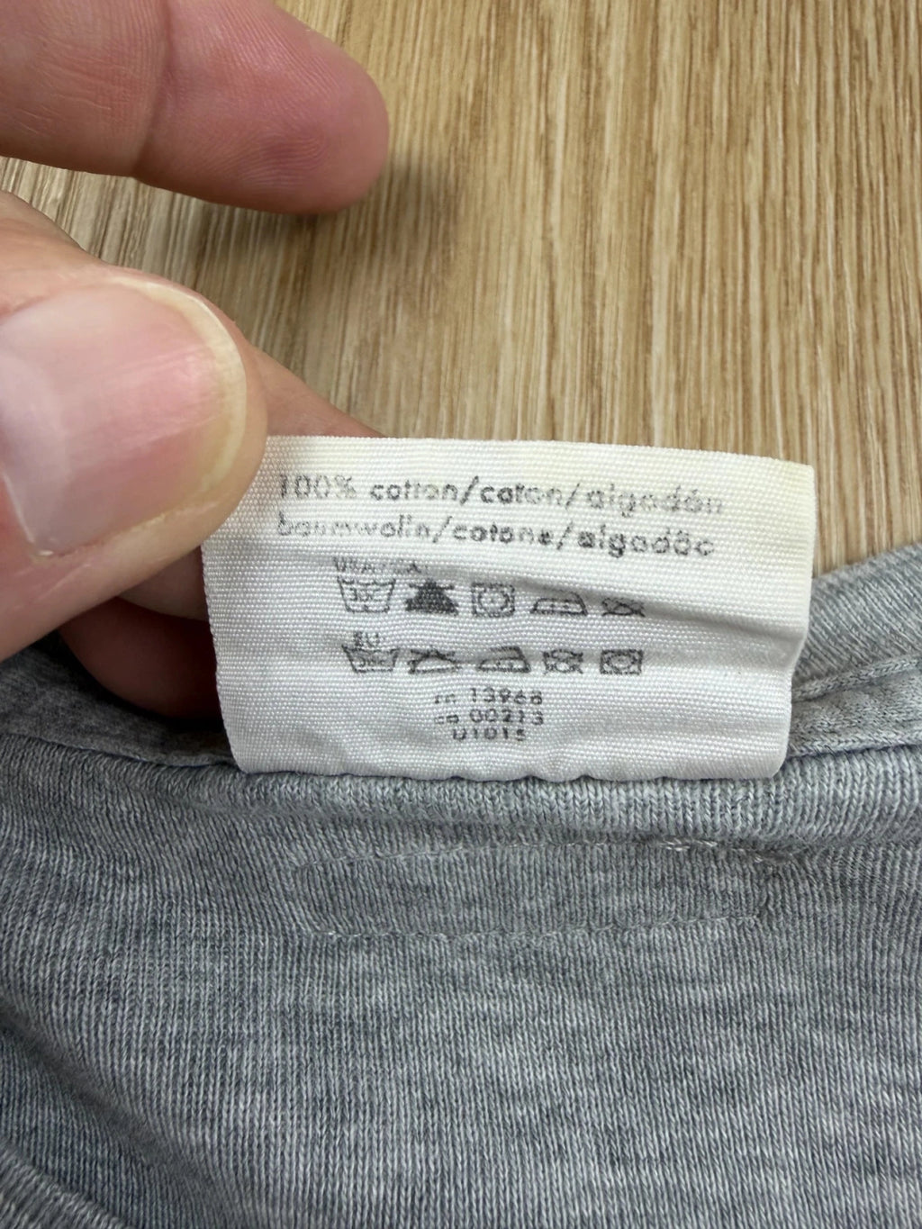 T-shirt Calvin Klein gris chiné col rond M coton slim fit