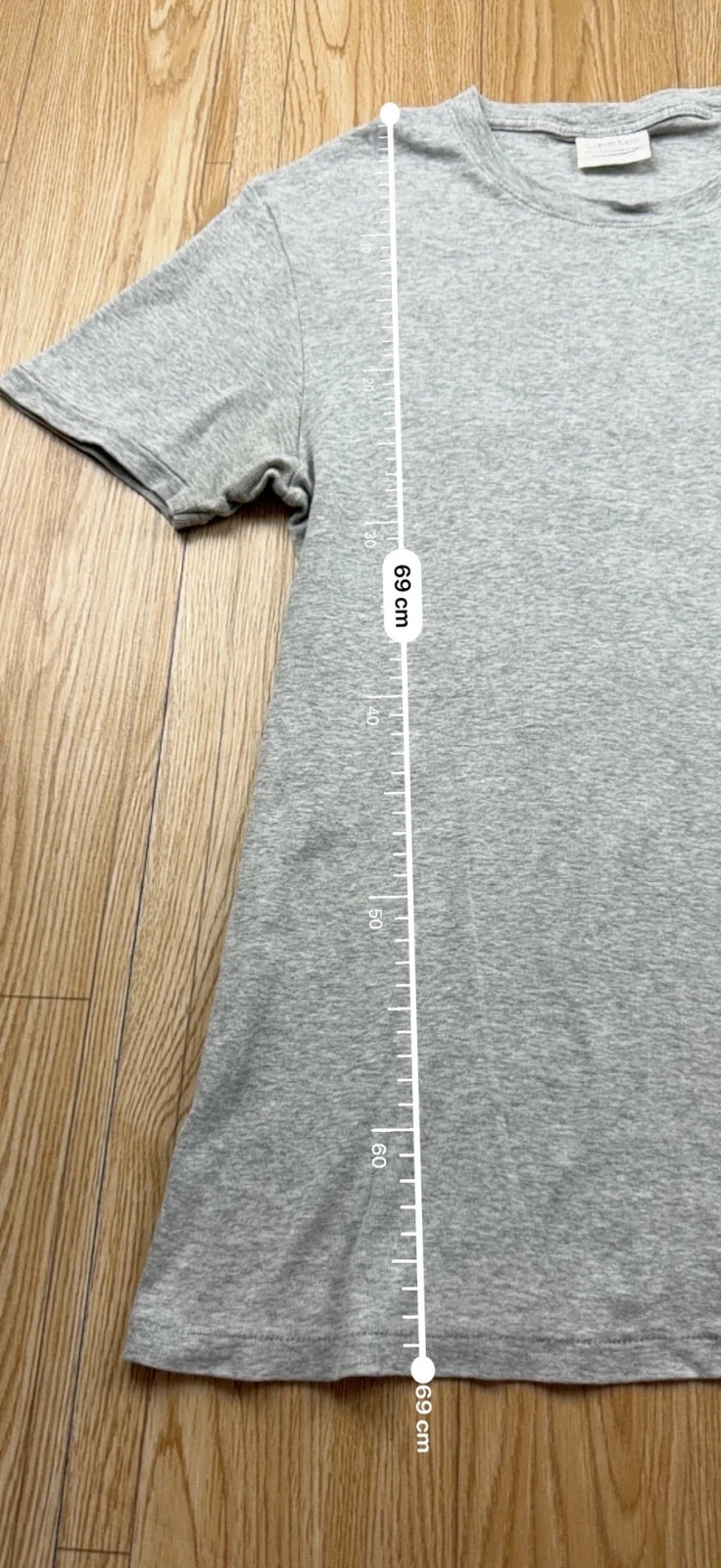 T-shirt Calvin Klein gris chiné col rond M coton slim fit